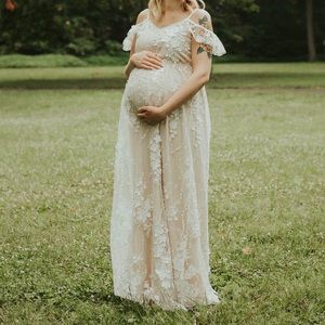 Pinkblush Floral Lace Maternity Dress
